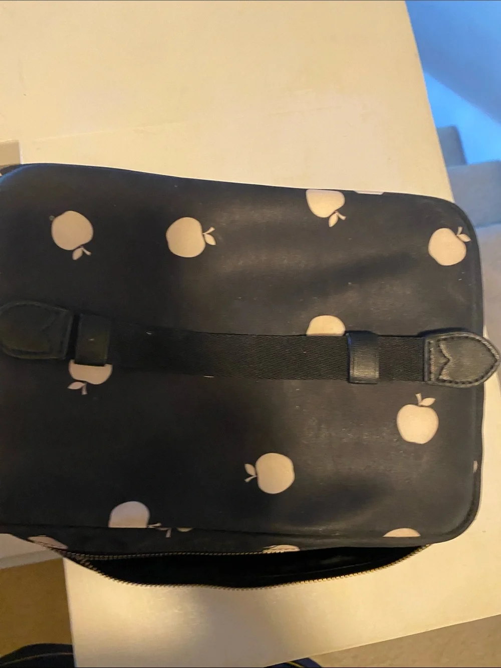 kate spade Black Quilted Cosmetic Case with Gold Hardware